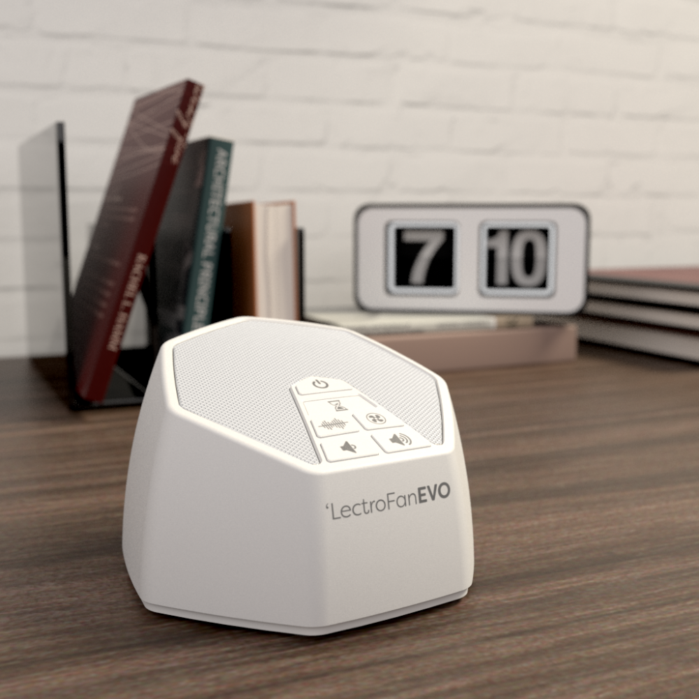 LectroFan Evo Sound Sleep White Noise Machine on Desk